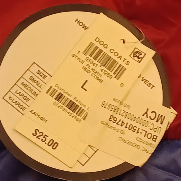 NWT Down filled dog jacket Dog Coat Canine Clothes Size L - Picture 4 of 4